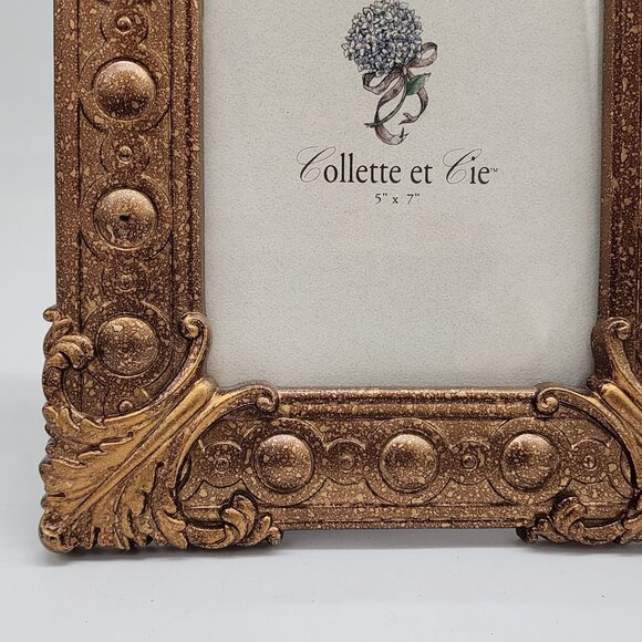 Vintage-Style Collette Et Cie Ornate Gold Picture Frame 5"x7" - Picture 5 of 10